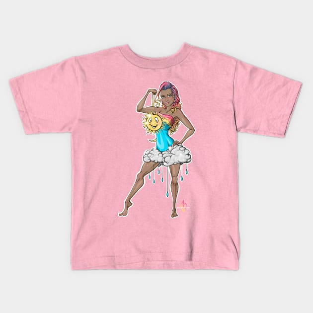 power woman Kids T-Shirt by Mei.illustration